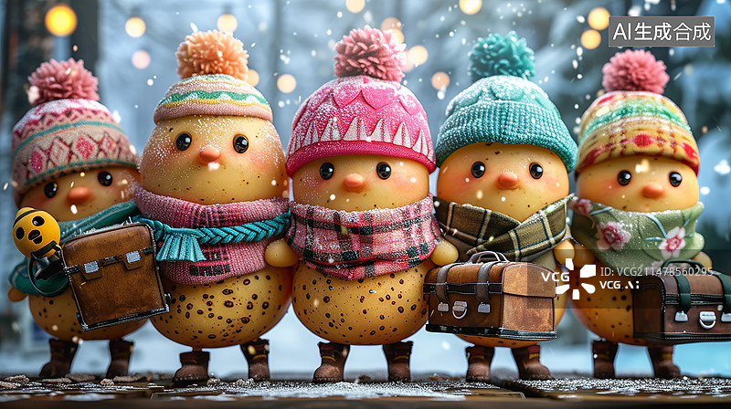 【AI数字艺术】南方小土豆们出行图片素材