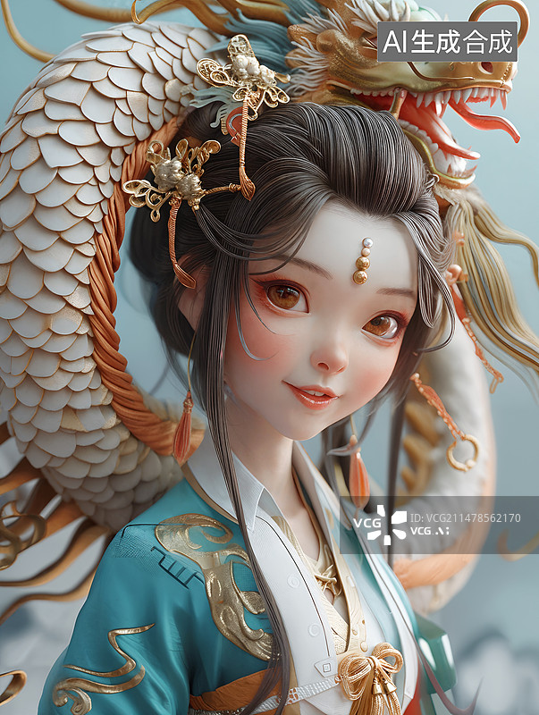 【AI数字艺术】3d小龙女图片素材