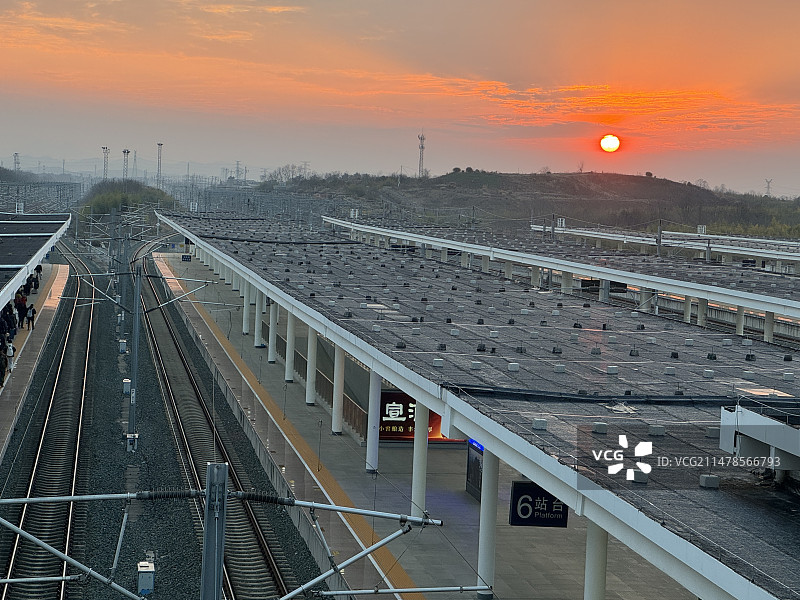 火车站 夕阳时分图片素材
