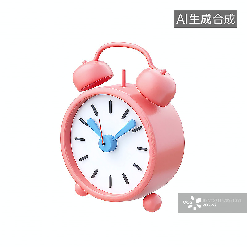 【AI数字艺术】3D渲染C4D可爱卡通风格闹钟元素图片素材