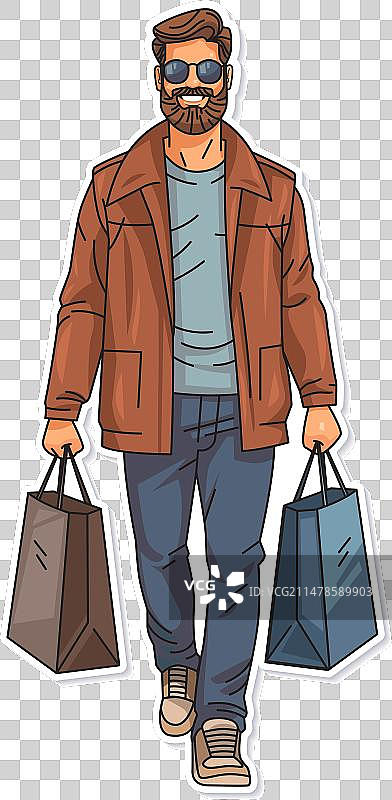 穿着品牌服装的男人图片素材