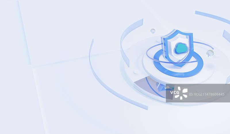 建模盾牌云安全白色清新简约背景图片素材