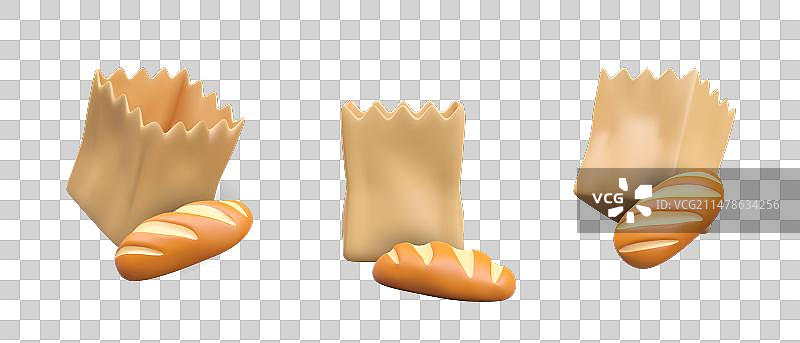 锯齿边缘的长条面包包装图片素材