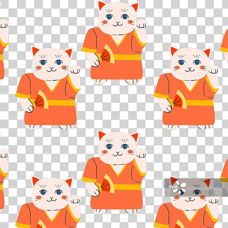 中国风可爱招财猫图案图片素材