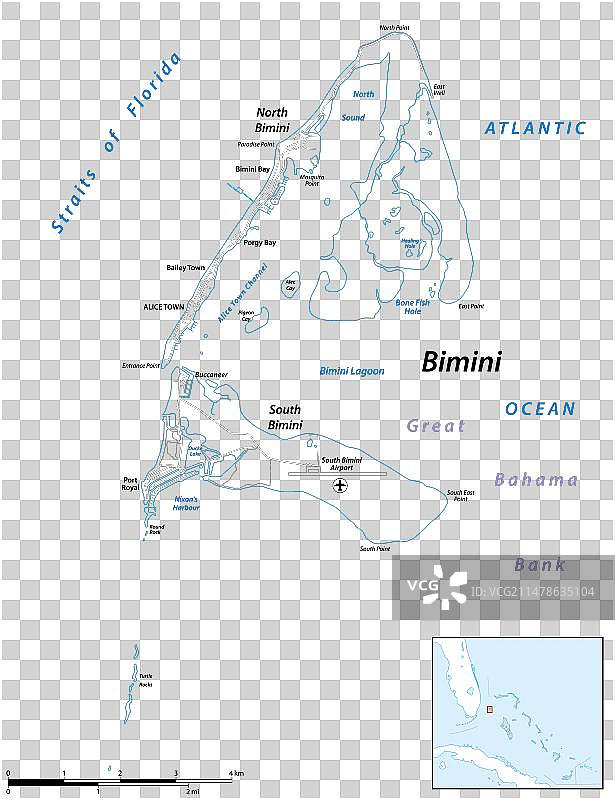 巴哈马群岛比米尼岛地图图片素材