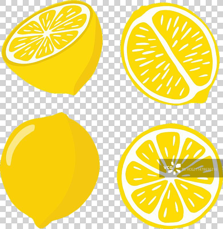 扁平风格的明亮柠檬图片素材