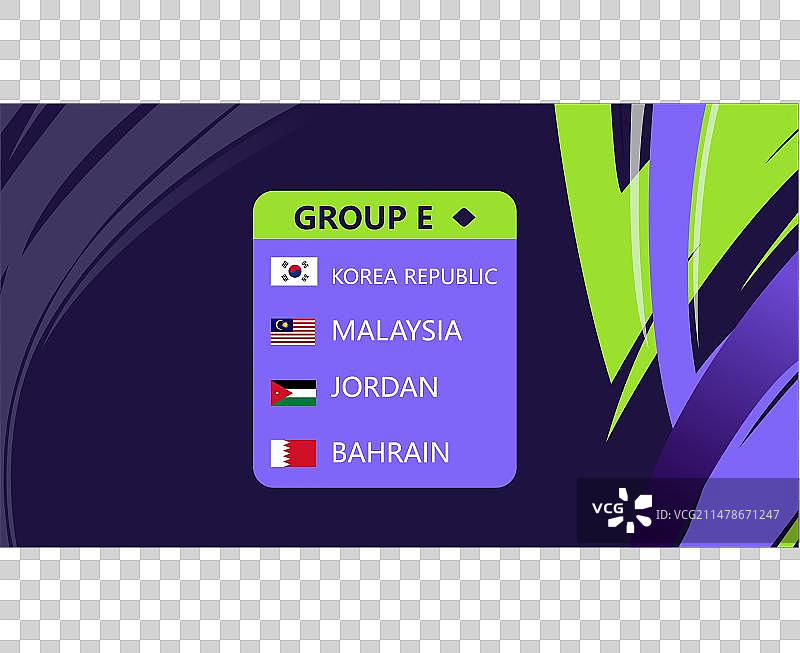 2023年E组亚洲国家旗帜图片素材