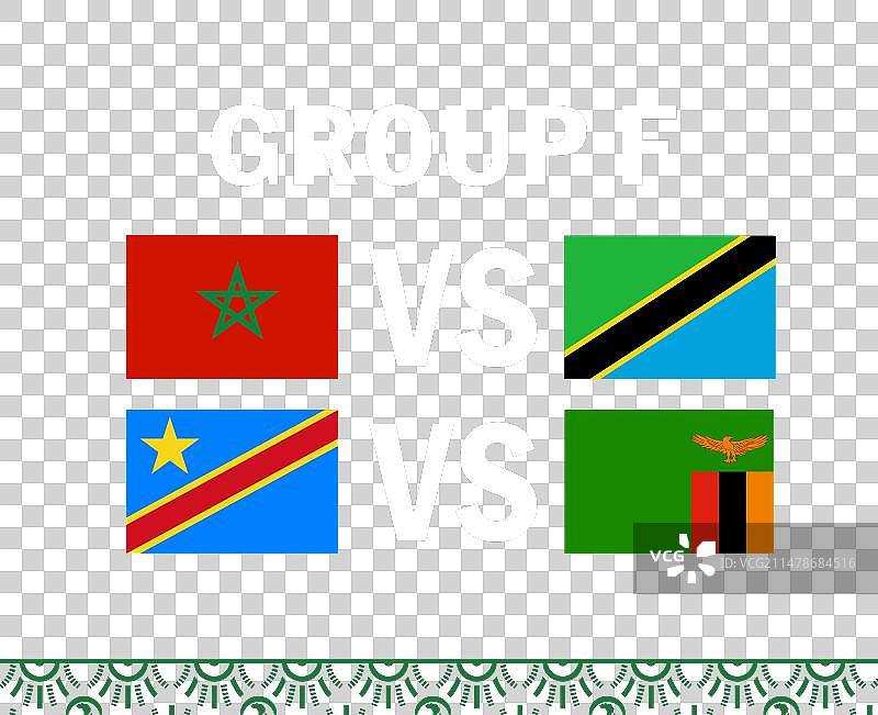 摩洛哥、赞比亚、坦桑尼亚和刚果民主共和国的非洲旗帜图片素材