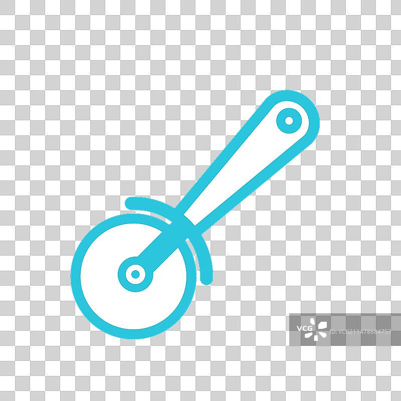 蓝色图标集中的披萨刀图片素材