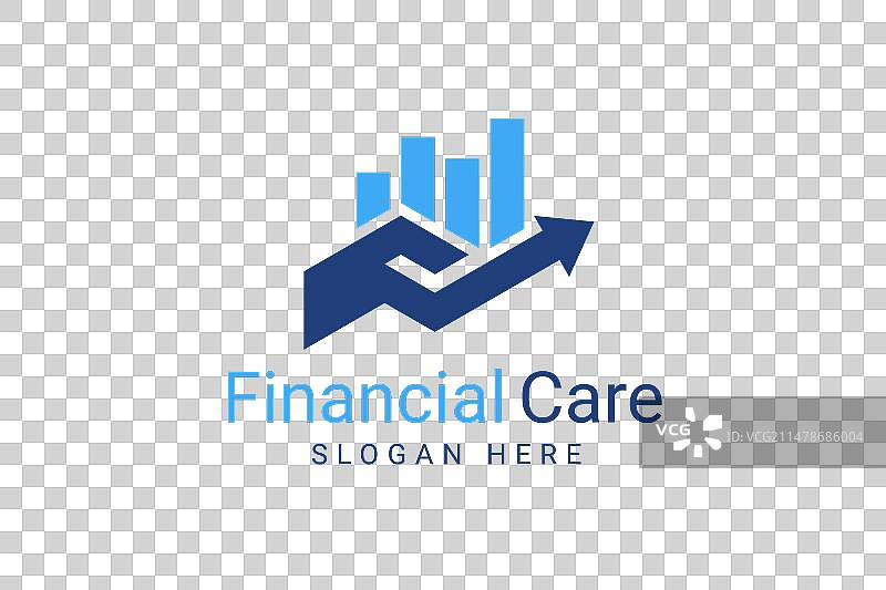 金融关怀Logo模板柱状图与手图片素材