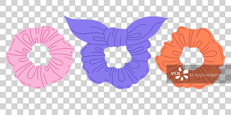 手绘发圈女孩弹性发绳图片素材