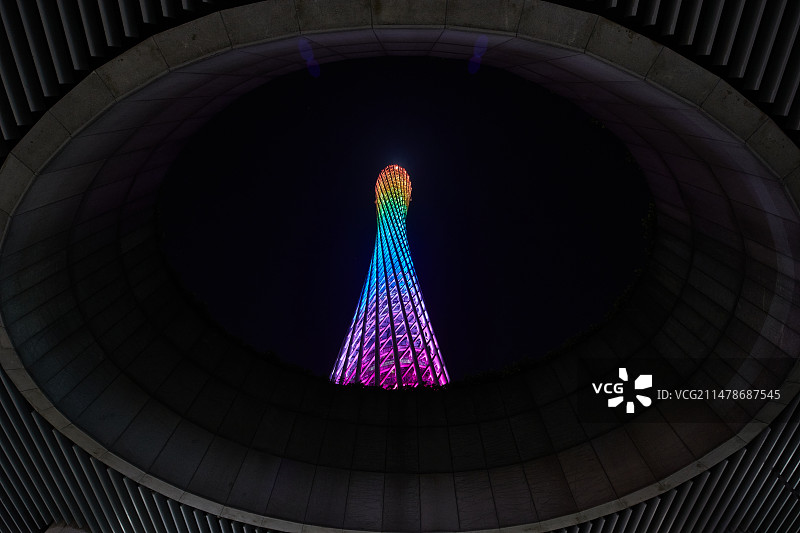 仰视广州塔小蛮腰图片素材