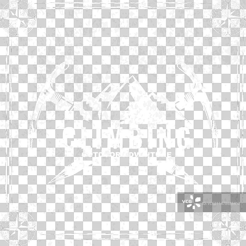 黑板上的攀岩徽章标志设计图片素材