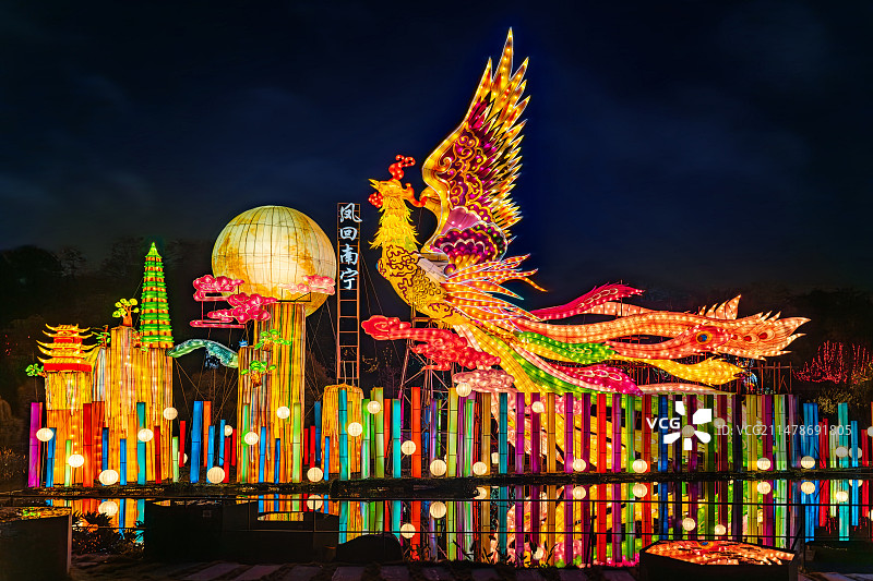 美轮美奂新春花灯展璀璨夺目新年传统灯会图片素材