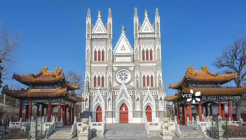 北京西什库教堂哥特式建筑图片素材