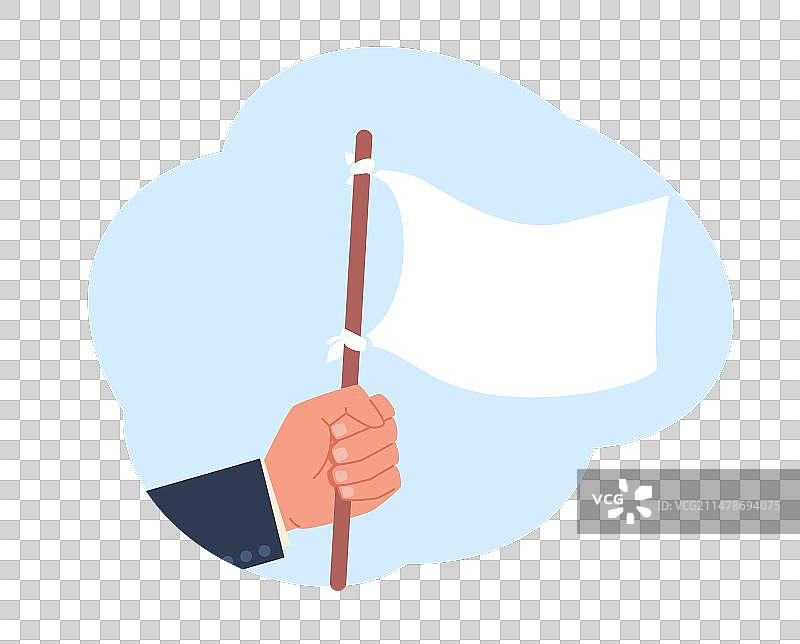 手持白旗投降比赛图片素材