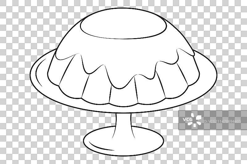 黑白盘子里的奶油布丁图片素材