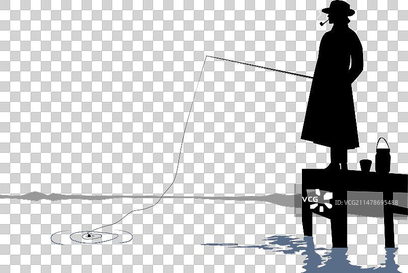 日落时分的渔民妻子图片素材