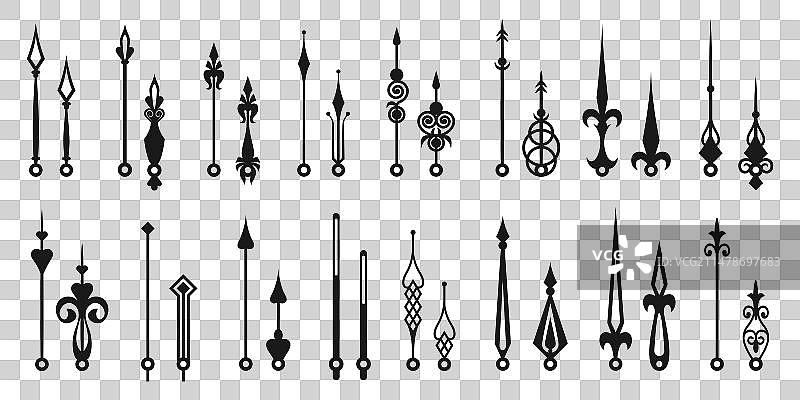 时钟指针黑色剪影图片素材