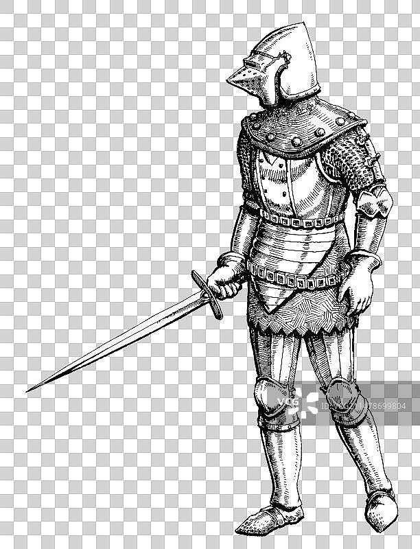 手绘意大利骑士图片素材