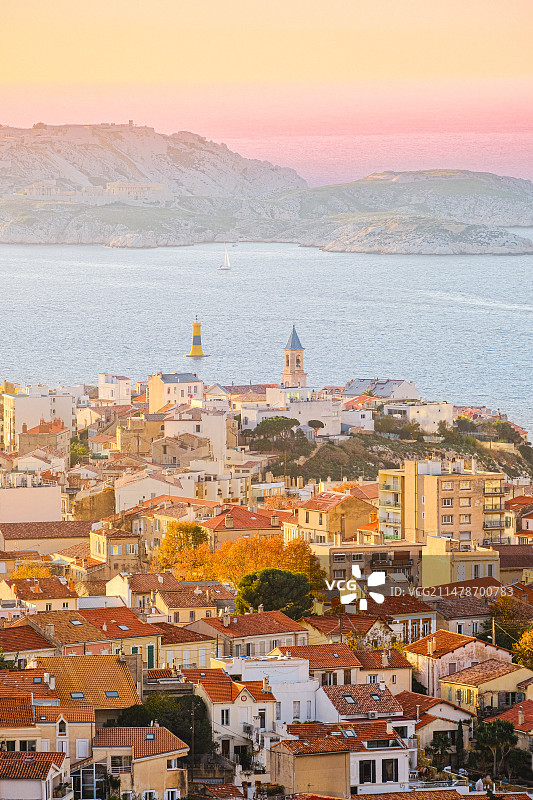 马赛日落图片素材