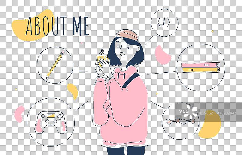 关于我页面线性图片素材