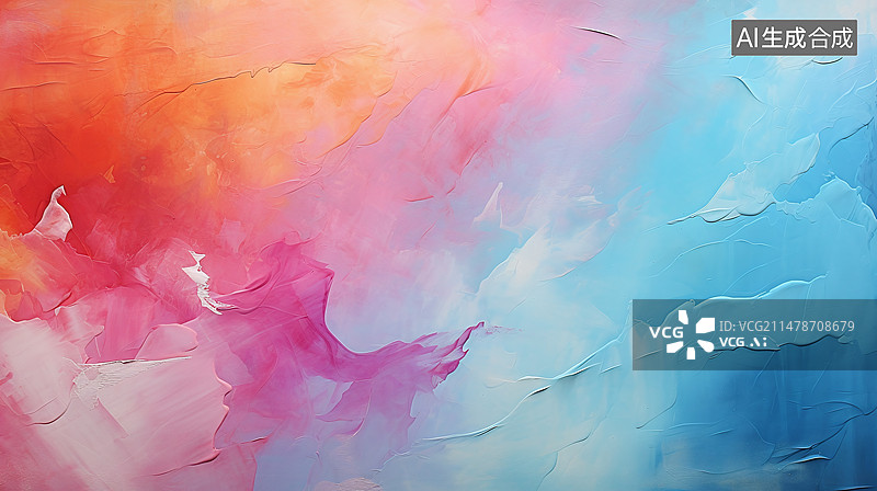 【AI数字艺术】艺术彩色油画纹理笔触抽象海报网页PPT背景图片素材