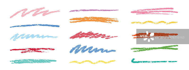 蜡笔笔触颜色下划线粉笔图片素材