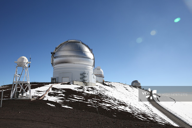 夏威夷雪山天文台星空观测图片素材
