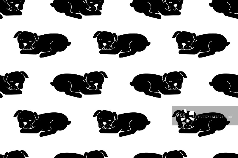 狗睡觉轮廓图案图片素材