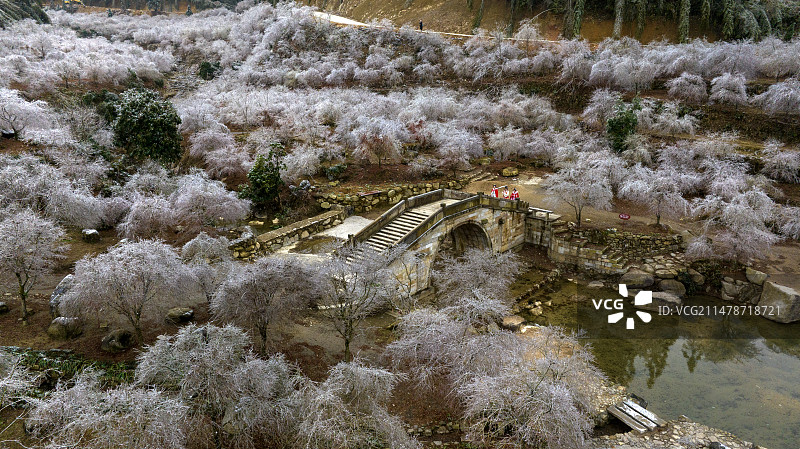 湖南省蓝山县坪源村冬景图片素材