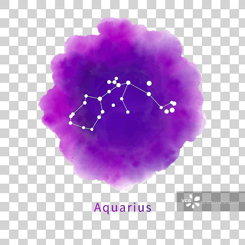 明亮紫色背景下的水瓶座图片素材