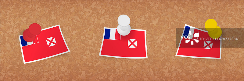 瓦利斯和富图纳群岛国旗软木板钉图片素材