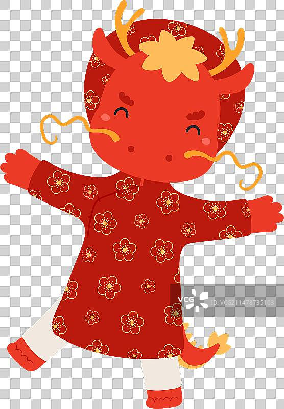 身穿越南传统服装的可爱龙女图片素材