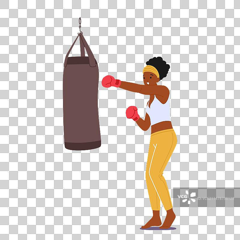 训练中的坚决的女拳击手图片素材