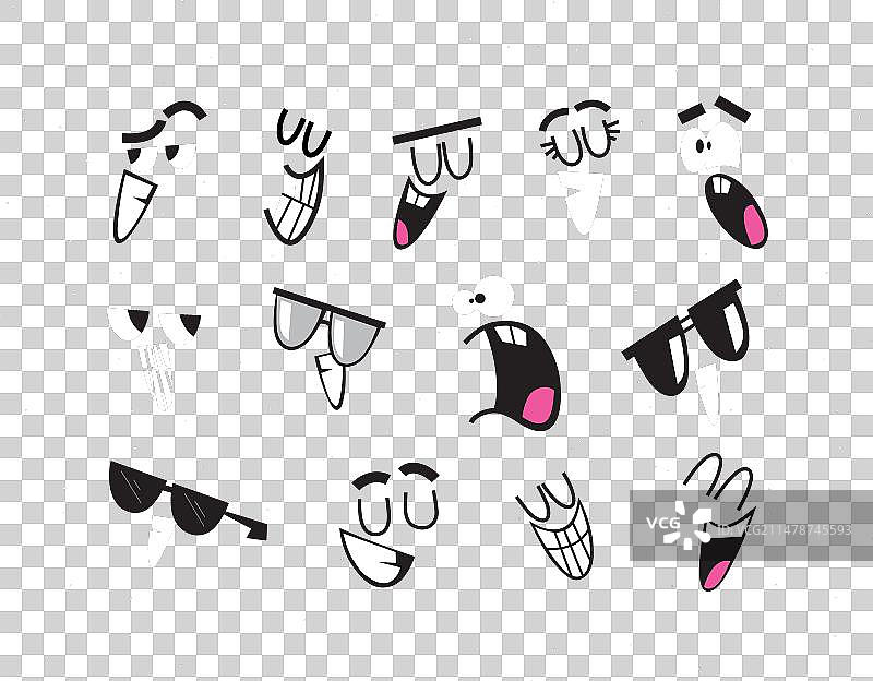 卡通风格的情感笑脸绘画图片素材