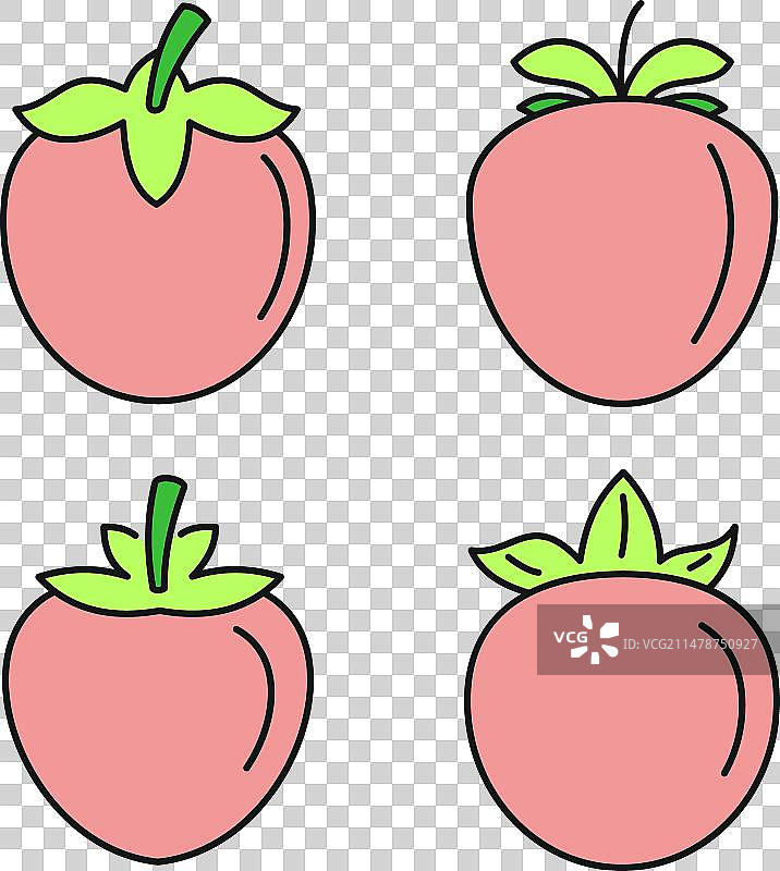 柿子图标彩色合集图片素材