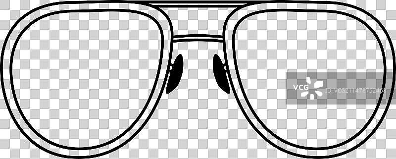 经典飞行员眼镜细轮廓线图片素材