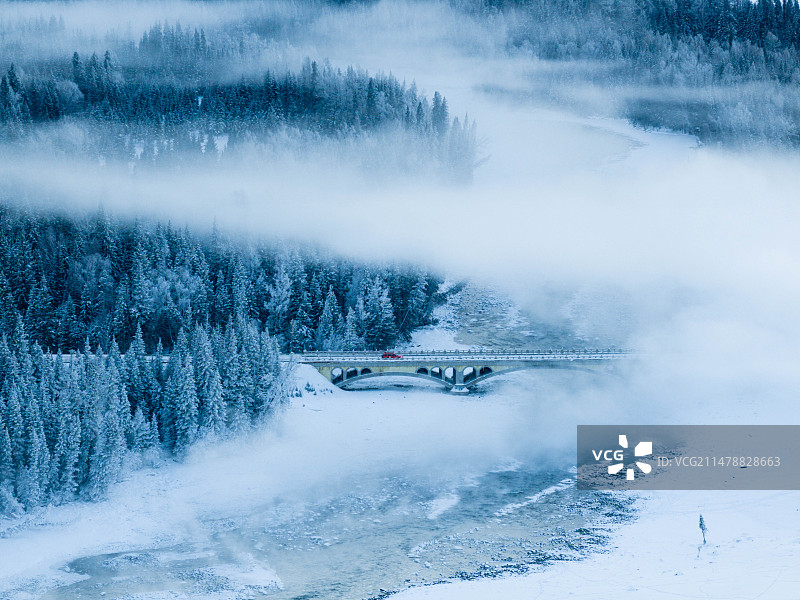 雾中雪景，一切都是刚刚好图片素材