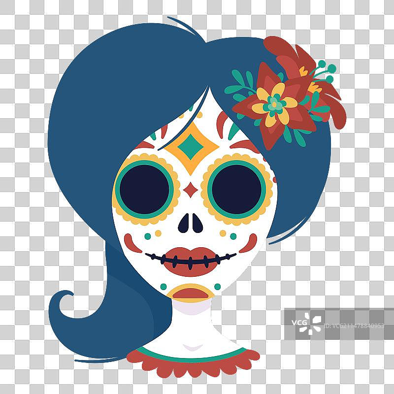 亡灵节女子面具图片素材