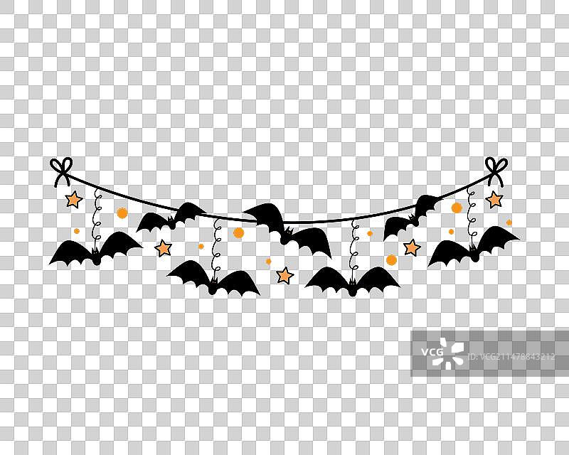 万圣节蝙蝠花环图片素材