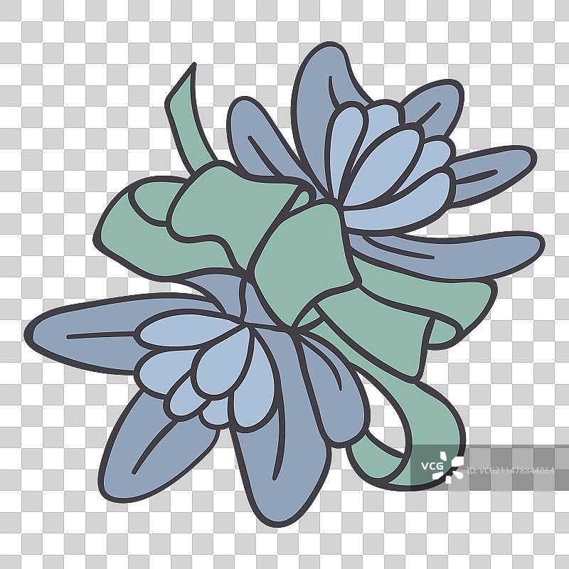 彩色笔触花饰图片素材