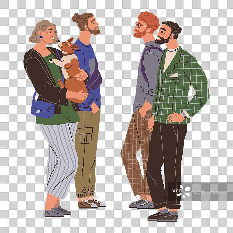 排队等候投票的人群图片素材