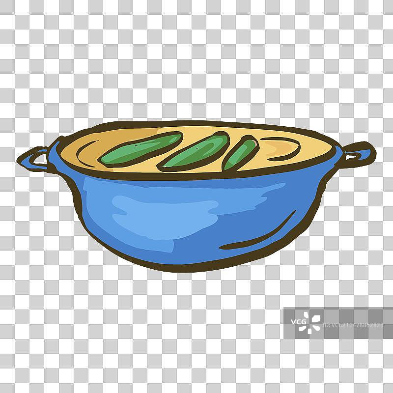 手绘印度菜肴黄色扁豆图片素材