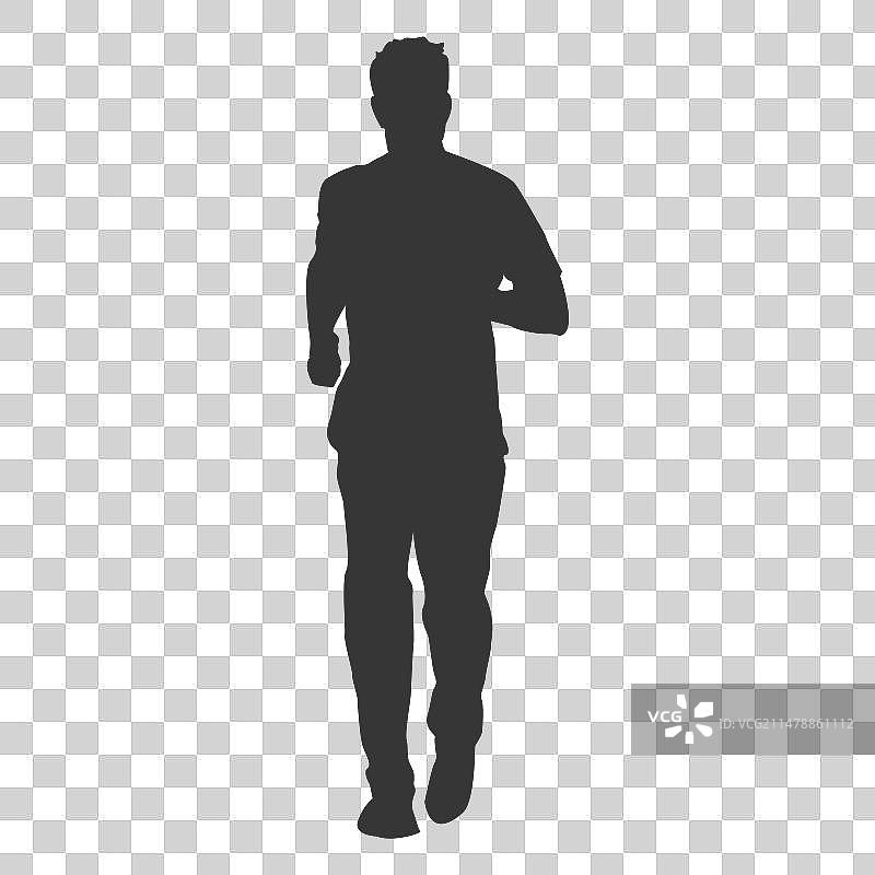 男人慢跑剪影2图片素材