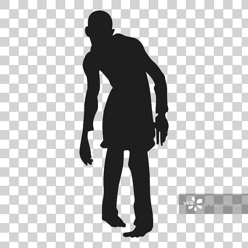 男性僵尸剪影图片素材