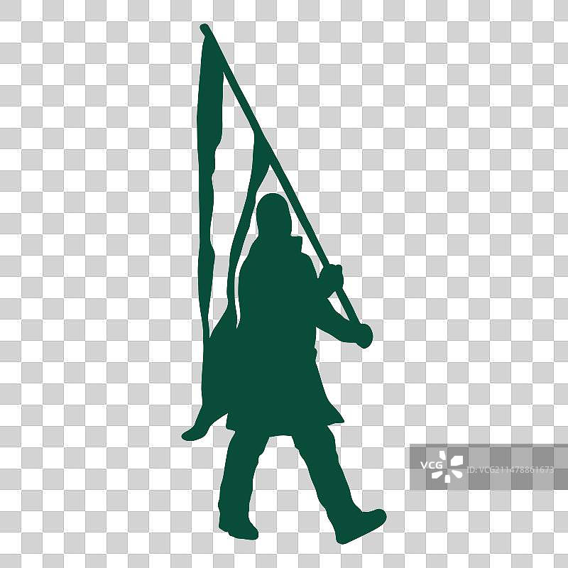 男性旗手轮廓图片素材