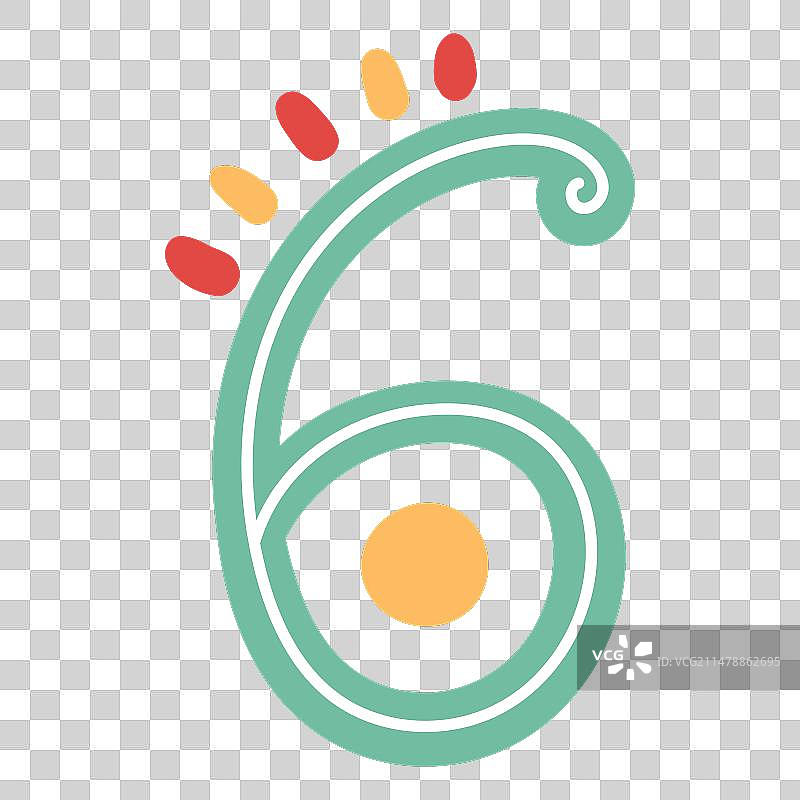 墨西哥风格数字6图片素材