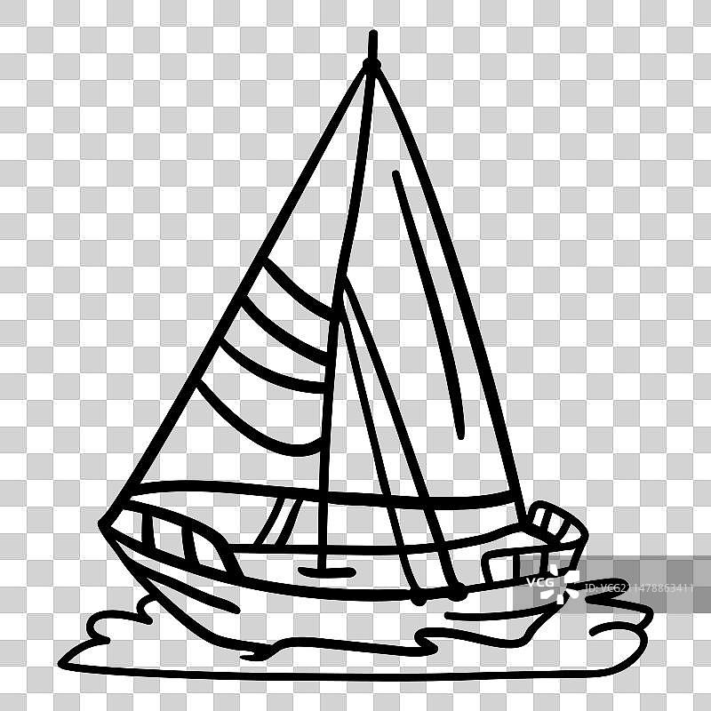 现代帆船笔触图片素材