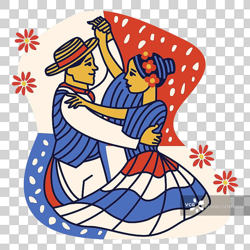 多米尼加共和国情侣梅伦格舞涂鸦图片素材